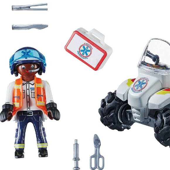 3/$28❤️new damaged box Playmobil 71091 4-10 Quad Rescue Small Pull-Back Motor - Picture 7 of 12